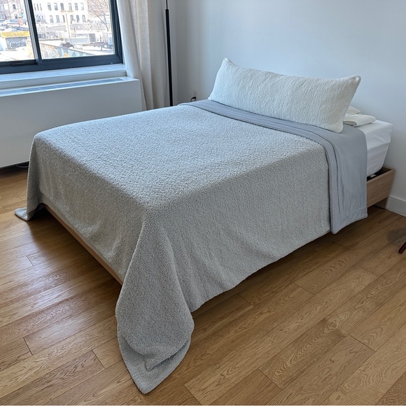 Sunday Citizen Snug Bamboo Duvet Cover - Cloud Gray / Full - Queen - Picture 4 of 5